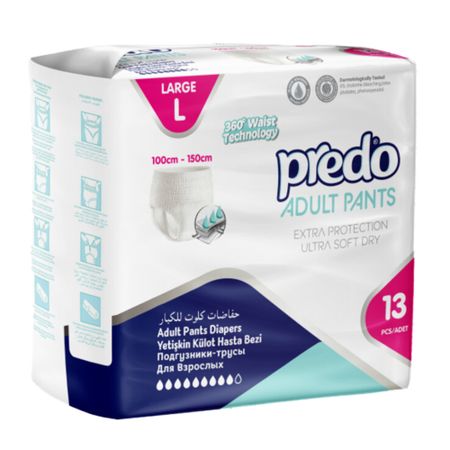Подгузники-трусы для взрослых Predo Adult (L) 13 шт тена подгузники трусы proskin pants normal m 30