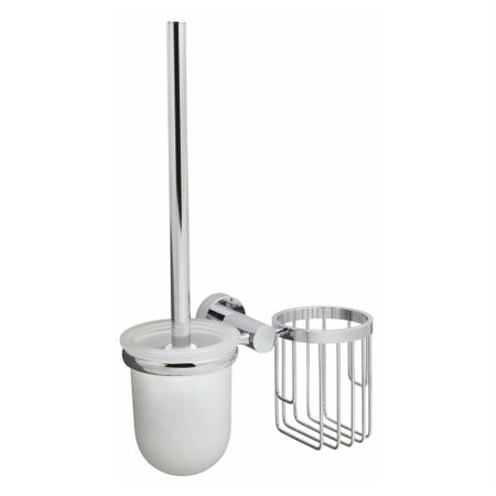 Ершик для унитаза WasserKraft Donau подвесной с корзиной для освежителя металл хром (K-9435)