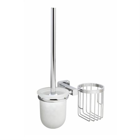 Ершик для унитаза WasserKraft Lippe подвесной с корзиной для освежителя металл хром (K-6535)