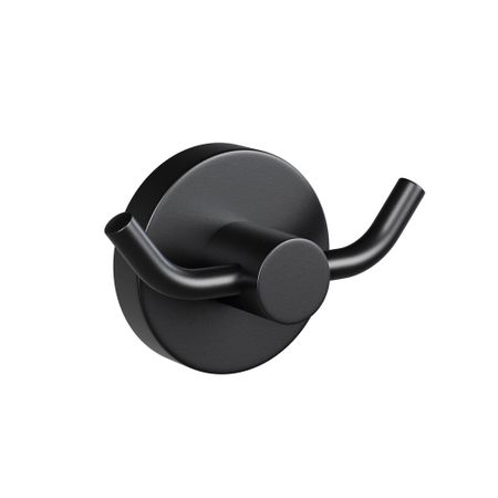 Крючок для ванной Haiba HB8705-2 двойной на шуруп нержавеющая сталь черный (551038)