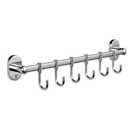 Вешалка для ванной Haiba HB1915-6 6 крючков на шуруп нержавеющая сталь хром (540051)
