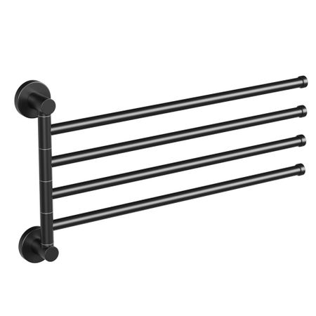 Полотенцедержатель Haiba HB8714 375 мм четверной поворотный на шуруп металл черный (550611)