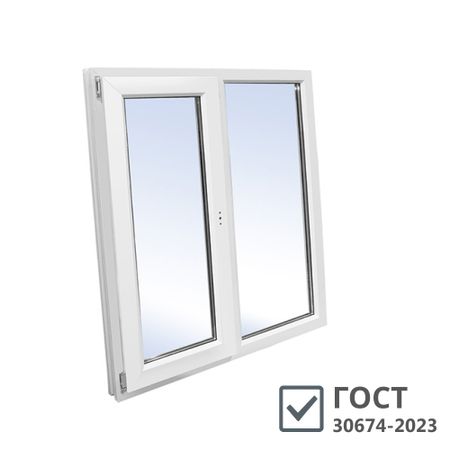 Пластиковое окно VEKA WHS Halo 60 1160х1200 мм 2 створки правая глухая левая поворотно-откидная однокамерное