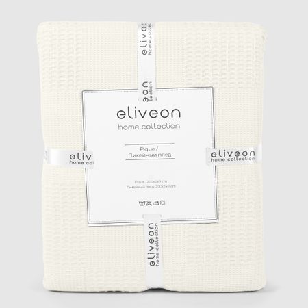 Плед Eliveon Pike вафельный хлопок 200х240 см кремовый