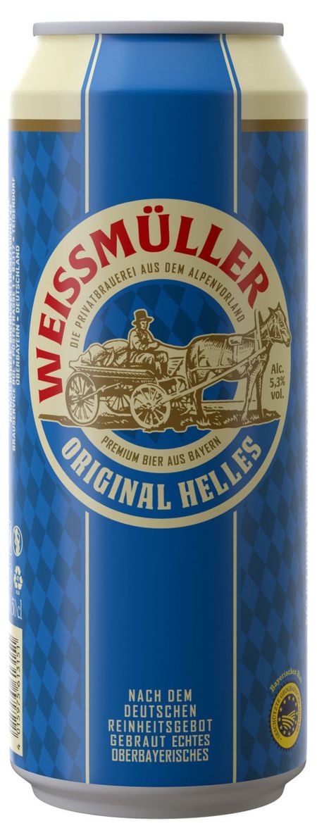 Пиво светлое Weissmuller Original Helles фильтрованное 5,3%, 0,5 л эммануил шифферс сборникъ партiй петербургскаго матчъ турнира 1895 96 года между ласкеромъ стейницемъ пильс
