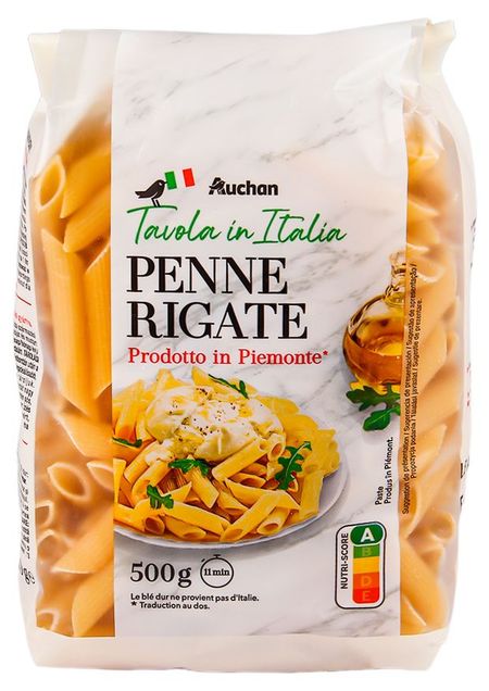 Макаронные изделия АШАН Красная птица перья, 500 г