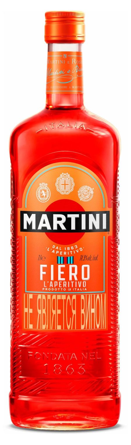 Вермут Martini Fiero красный сладкий Италия, 1 л