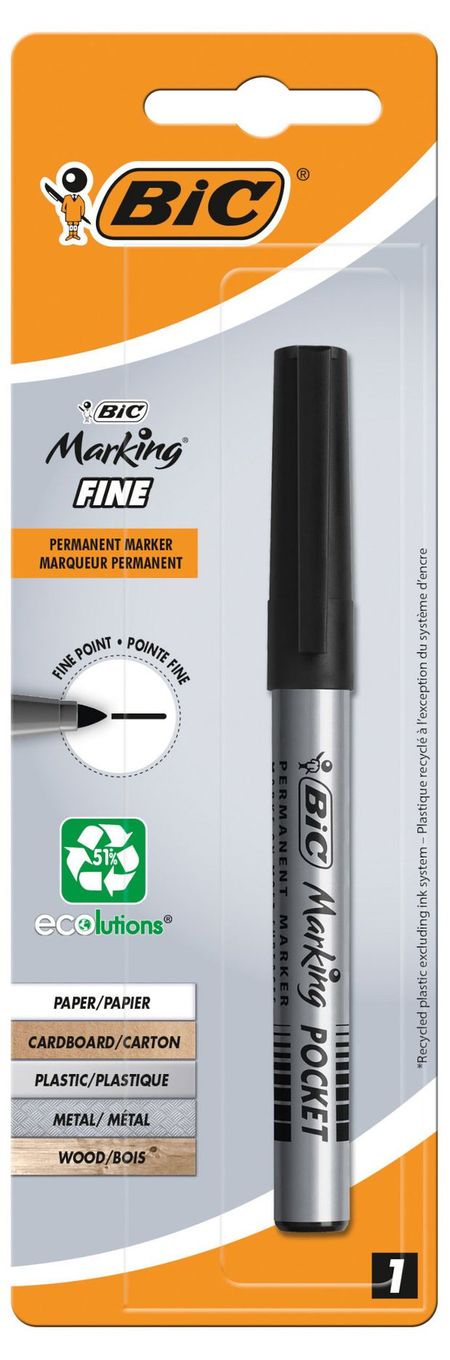 Перманентный маркер BIC Marking Fine черный