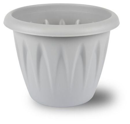 Кашпо Каждый день пластиковое серое 16 см, 1,4 л