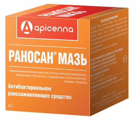 Лекарственные препараты Apicenna Раносан ранозаживляющая мазь (30 г)