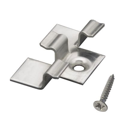 Клипса рядная монтажная Осфикс для шовного монтажа доски ДПК с саморезом нержавеющая сталь (35 шт.)