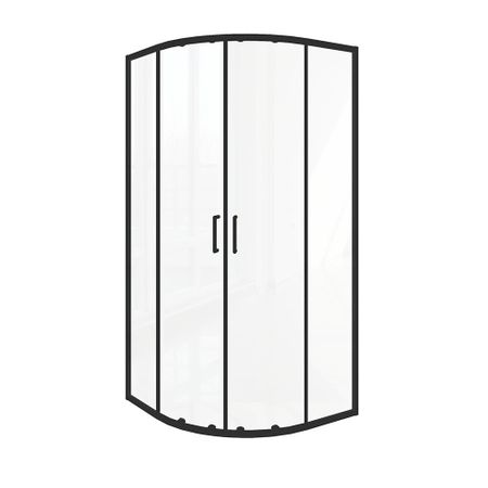 Душевой уголок Good Door Lite R-90-C-B черный 90х90х190 см четверть круга стекло прозрачное 5 мм (ЛТ00027)