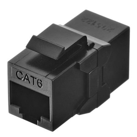 Переходник компьютерный Hyperline RJ45 8P8C CAT6 черный (444915) сетевой ethernet гнездовой разъем rj45 10 шт smt smd 56 8p8c гнездовой разъем