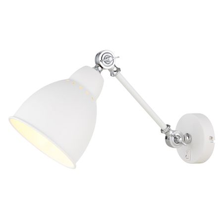 Бра Arte Lamp Braccio E27 60 Вт 220 В белое IP20 (A2054AP-1WH) бра arte lamp e27 60 вт 220 в белое ip20 a5029ap 1ss
