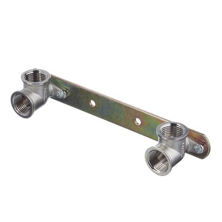 Водорозетка 1/2 ВР(г) х 1/2 ВР(г) на планке латунная hafele запорная планка   никелированная для крепления шурупами 239 41 022