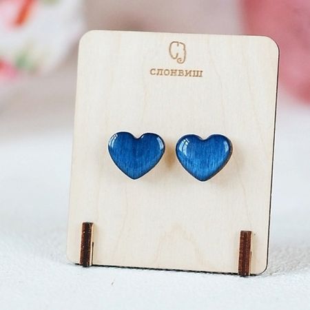 Серьги СЛОНВИШ Heart red Серьги сердечки красные крупные