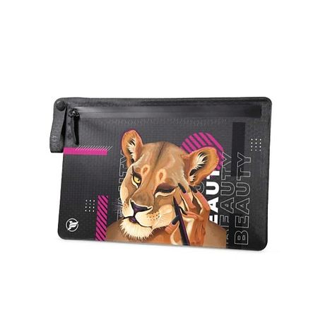 Косметичка FLEXPOCKET Косметичка непромокаемая из нейлона с принтом на молнии фланелевое одеяло с принтом лап для таксы