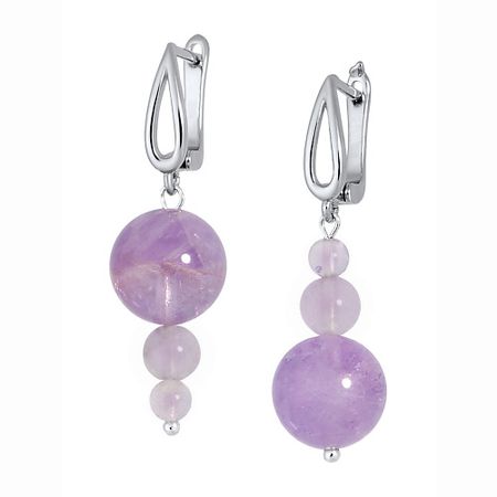 Серьги KOSHIKA Серьги Рожки Аметисты