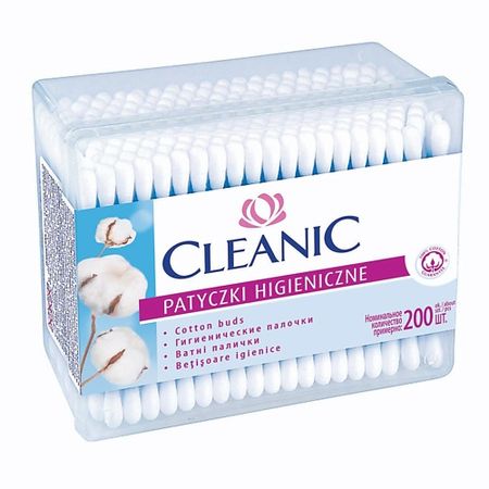 Ватные палочки CLEANIC Naturals Organic Ватные палочки гигиенические в прямоугольной коробке ватные палочки я самая 300 шт