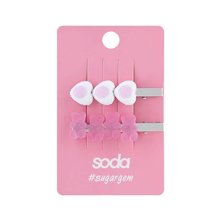 Набор заколок для волос SODA Заколки для волос BEARS AND HEARTS #sugargem