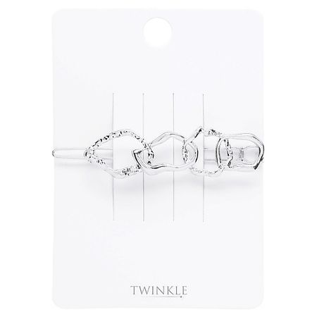 Заколка для волос TWINKLE Заколка для волос 4 CIRLES CRUMPLED SILVER