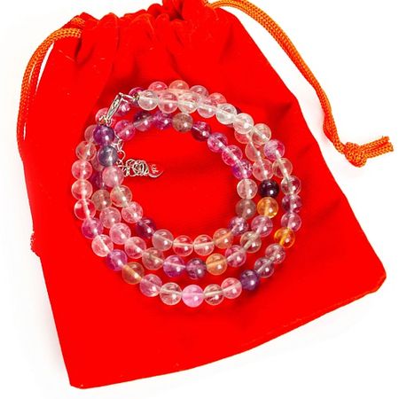 Бусы AGAT-ILONA Бусы флюорит в подарочном мешочке необработанный голубой флюорит