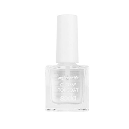 Верхнее покрытие для ногтей SODA Глянцевое покрытие для ногтей GLOSSY TOPCOAT #glazeside восстановитель для ногтей giorgio capachini средство по уходу за ногтями защитное покрытие