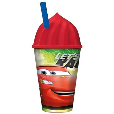 Стакан STOR Стакан пластиковый с соломинкой и крышкой в виде мороженного 430 мл. 