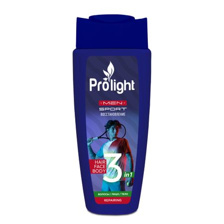 Гель для душа PROLIGHT Для мужчин 3 в 1 восстанавливающий, 400 мл.