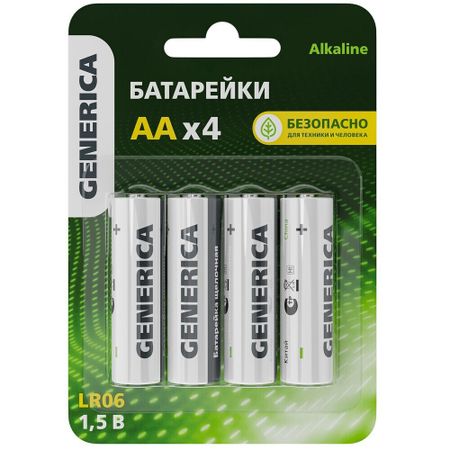 Батарейка Generica Alkaline пальчиковый LR6 1,5 В (4 шт.) (ABT-LR06-ST-L04-G/4915) сергей анатольевич гордиенко пальчиковый театр репка