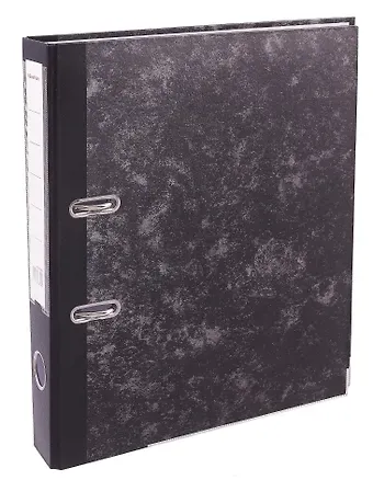 Папка архивная 70мм А4 черная, бумвинил, прозр.карман, GoodMark