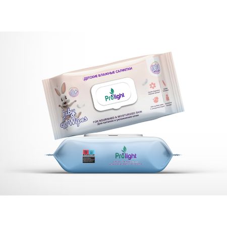 Детские влажные салфетки PROLIGHT 100 шт салфетки солнце и луна eco влажн витаминные big pack детские с 0 лет 120 шт