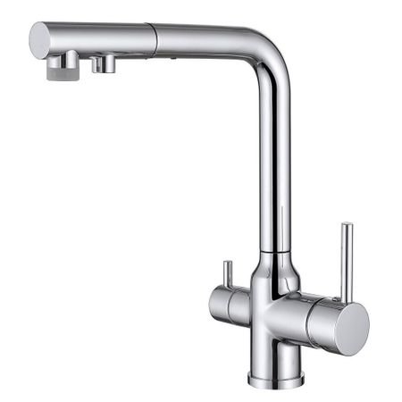 Смеситель для кухни Abber Emotion хром с высоким изливом с подключением к фильтру однорычажный (AF8814)