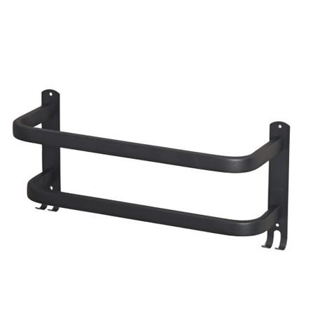 Полотенцедержатель 380 мм двойной на шуруп металл черный (9543875) 4 шт складные крючки для одежды из алюминиевого сплава