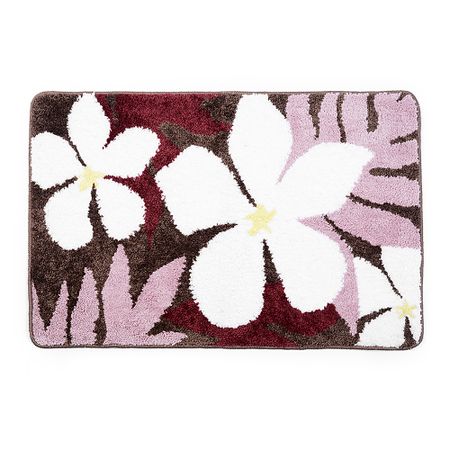 Коврик для ванной белый/красный 90х60 см WasserKraft Rossel (BM-5705)