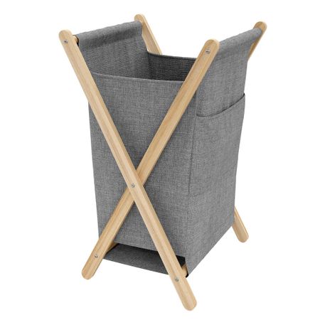 Корзина для белья WasserKraft Nau 420х410х650 мм 112 л складная серая (WB-772-L)