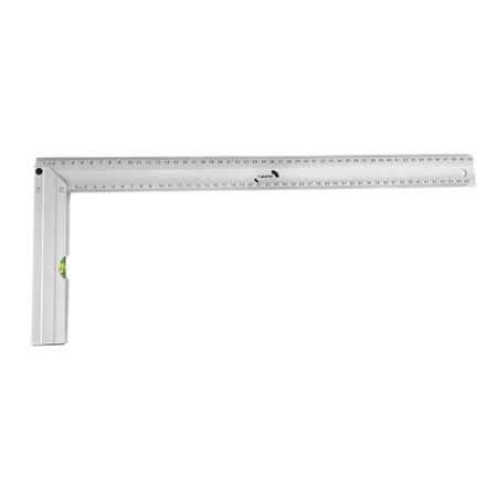 Угольник строительный Hesler 500 мм с уровнем алюминиевый