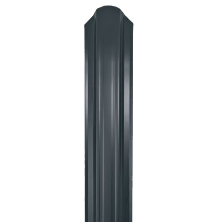 Евроштакетник односторонний П-образный 0,45 мм 118х1800 мм графитовый серый RAL 7024 фигурный срез