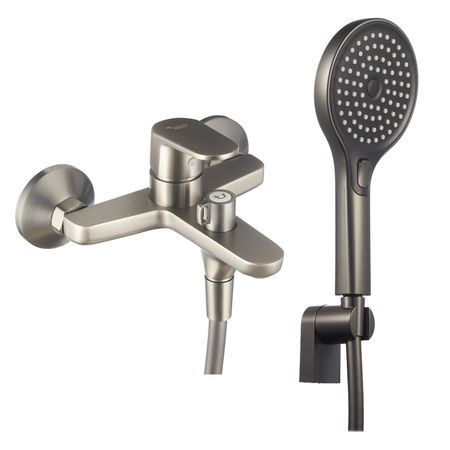 Смеситель для ванны Corsa Deco CX графит однорычажный с коротким изливом с лейкой (FBTCX1MG)