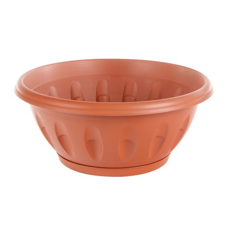 Плошка с поддоном Bama flower alba терракот 40см