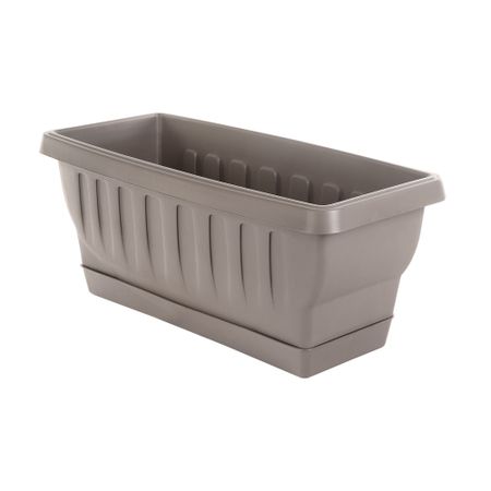 Ящик для цветов с поддоном Bama flower natura капучино 50см