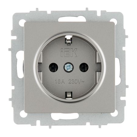 Розетка IEK Brite РС11-1-0-БрС встраиваемая сталь (BR-R11-16-K46) 20 шт плазменный резак премиум класса p80 расходные материалы для резки 60a 80a 100a p80 наконечник электрода для плазменной горелки сопло