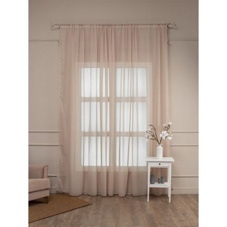 Тюль искусственный шелк бежевый 400х300 см Amore Mio (7820)