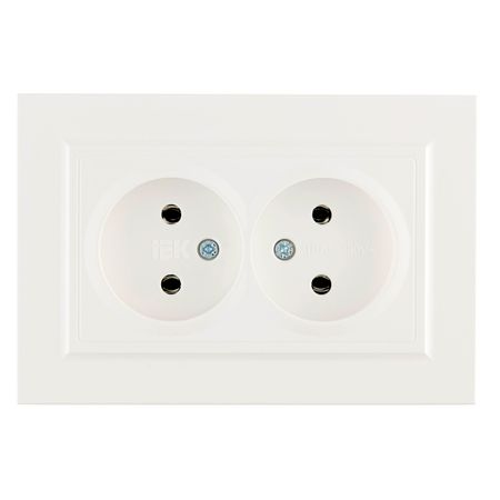 Розетка IEK Brite РС12-2-БрБ встраиваемая белая (BR-R20-10-K01-F)