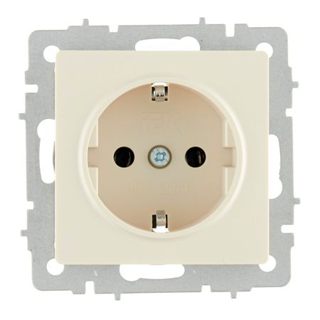 Розетка IEK Brite РС11-1-0-БрКр встраиваемая бежевая (BR-R11-16-K10)