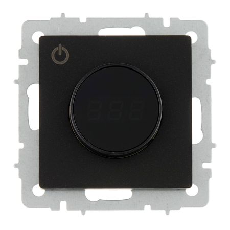 Терморегулятор IEK Brite ТС10-1-БрЧ для теплого пола встраиваемый черный электронный с индикацией (BR-RT11-K02)