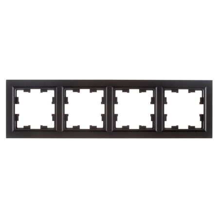 Рамка IEK Brite РУ-4-БрЧ четырехместная черная (BR-M42-K02) кнопка рулевого колеса автомобиля в стиле углеродного волокна нижняя рамка наклейка abs для suzuki swift 2017 2018 2019 2020 2021 2022 2023 2024 2025 suzuki fronx 2024 2025