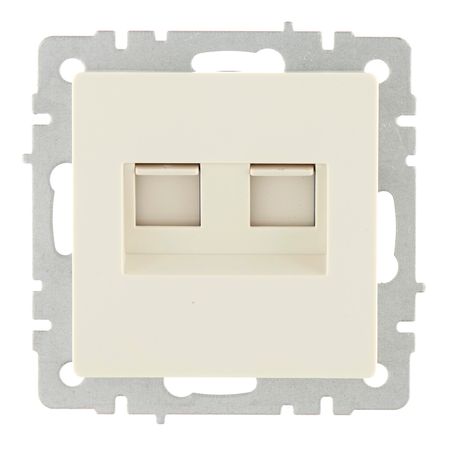 Розетка телефонная/компьютерная IEK Brite РК-Т12-БрКр встраиваемая бежевая (BR-KT20-O-1-K10)