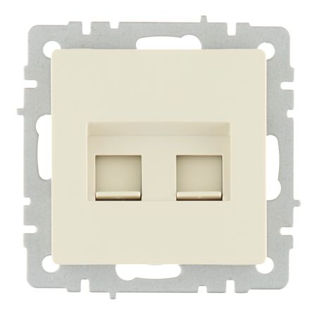 Розетка компьютерная IEK Brite РК10-2-БрКр встраиваемая бежевая 2хRJ45 (BR-K20-1-K10)