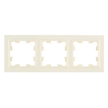 Рамка IEK Brite РУ-3-БрКр трехместная бежевая (BR-M32-K10) кнопка рулевого колеса автомобиля в стиле углеродного волокна нижняя рамка наклейка abs для suzuki swift 2017 2018 2019 2020 2021 2022 2023 2024 2025 suzuki fronx 2024 2025